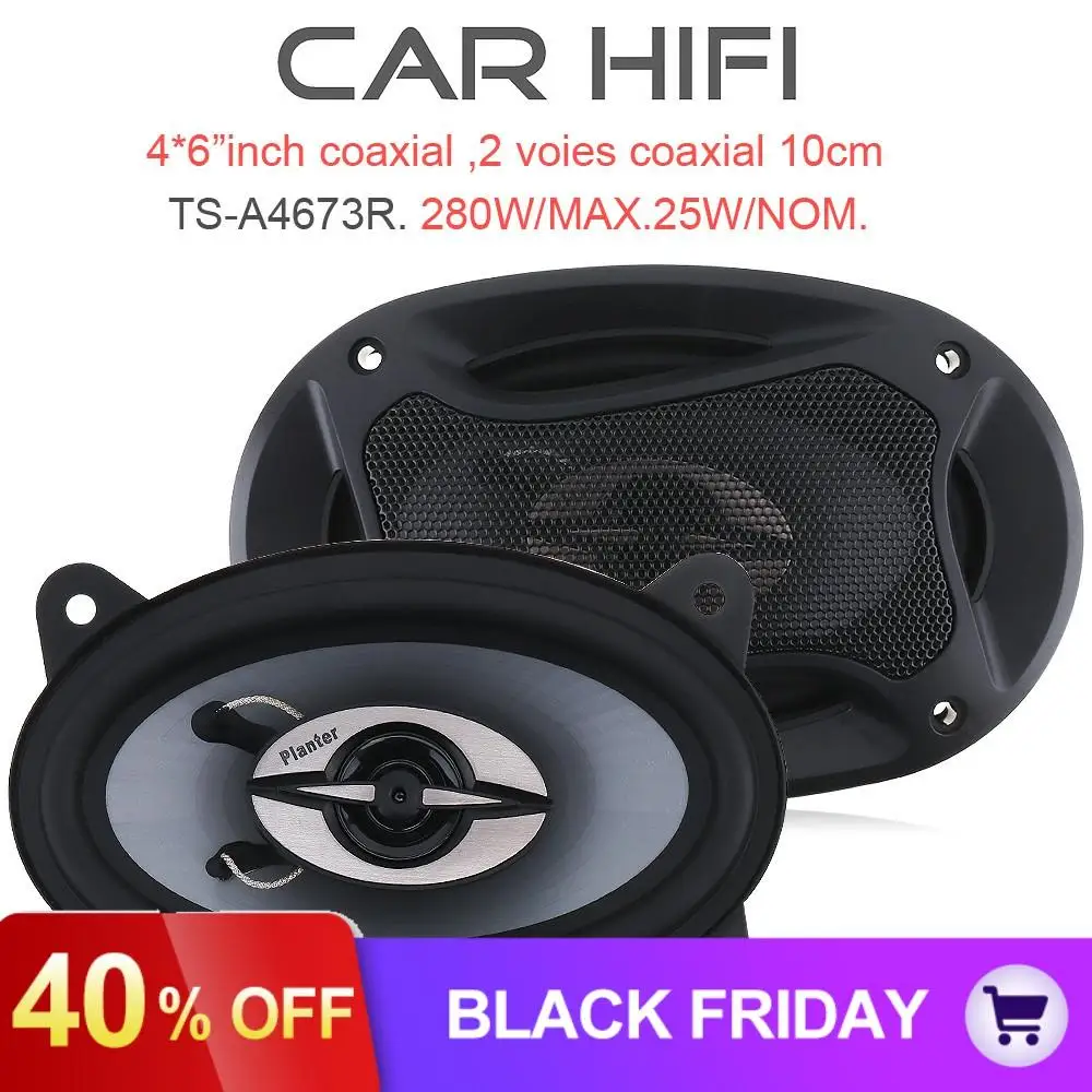 TS-A4673R 2 шт. 4*6 дюймов 280 Вт 12 в автомобильный HiFi коаксиальный динамик Автомобильная дверь Авто Аудио Стерео полный диапазон частоты громкий динамик