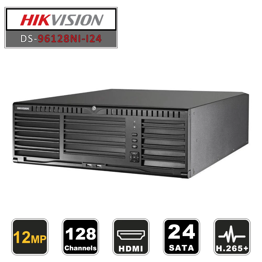 HIKVISION Профессиональный 128CH CCTV система DS-96128NI-I24 встроенный NVR до 12 мегапикселей разрешение 24 SATA 2 HDMI