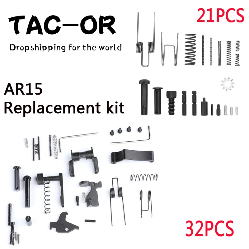 

Tactical 21Pcs/32Pcs All Lower Parts Kit Springs Detents Magazine Catch Spare Parts for Hunting .223 5.56 AR15 Rifle Accessory