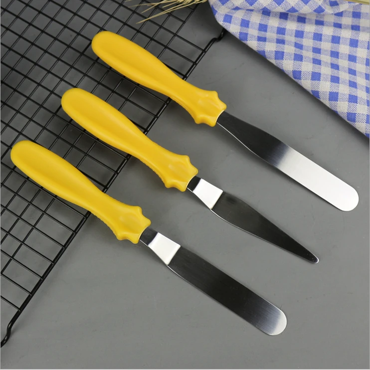 

3pc/set Small Cranked / Angled Spatula Palette Knife Stainless Steel Butter Cake Cream Knife Spatula Fondant Sugarcraft tools