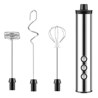 usb electric milk frother 3 speeds cappuccino coffee foamer 3 whisk handheld egg beater hot chocolate latte drink mixer