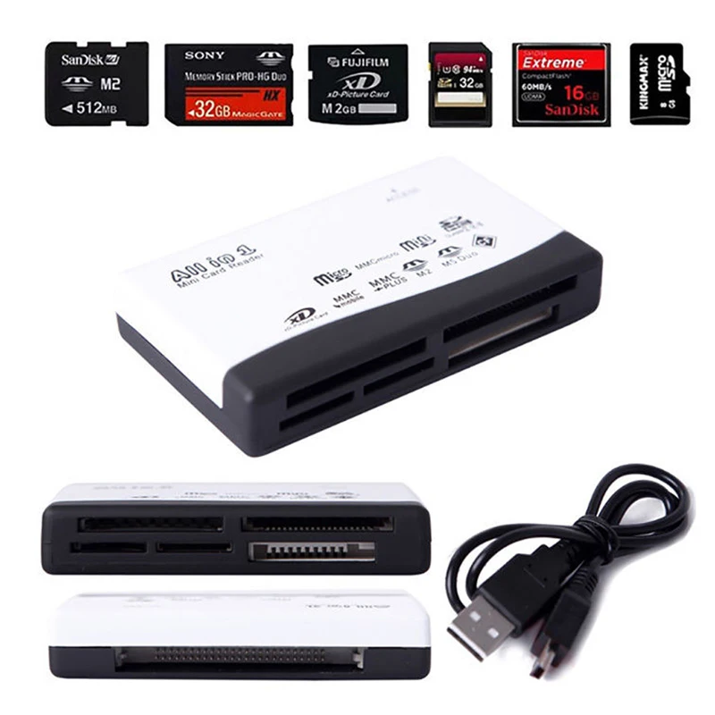Оригинал! Все в одном кардридер TF MS M2 XD CF Micro SD USB 2 0 480 Мбит/с мини памяти |