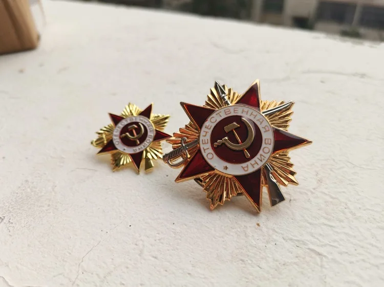 NEW 1 Sets Soviet Union CCCP Badge Red Star Hammer Sickle USSR Russia Labor I & II Level Patriotic War Medal Brooch Pin Replica | Дом и сад