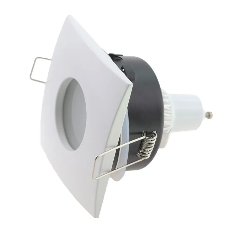 

CE RoHS Standard Recessed Square Led Ceiling Fittings MR16 GU10 Bulb Fixture Holder White/Nickel Led Spotlight Frame Fixtures