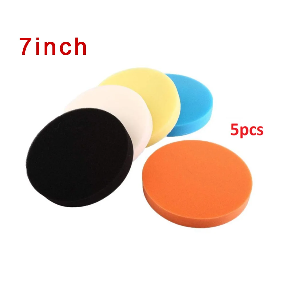 

5Pcs 7 Inch Polishing Waxing Buffing Sponge Pads Kit For Compound Car Polisher