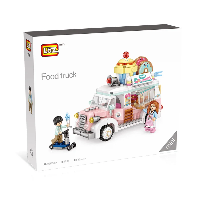 LOZ модель автомобиля в виде пончиков фруктов строительные блоки сборка сделай