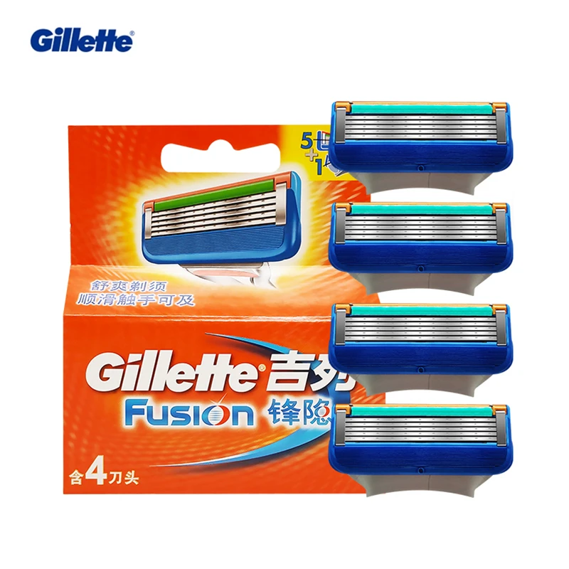 

Лезвия Gillette Fusion для мужчин, сменные удобные 5-слойные лезвия для профессионального бритья волос на лице, 4 шт.