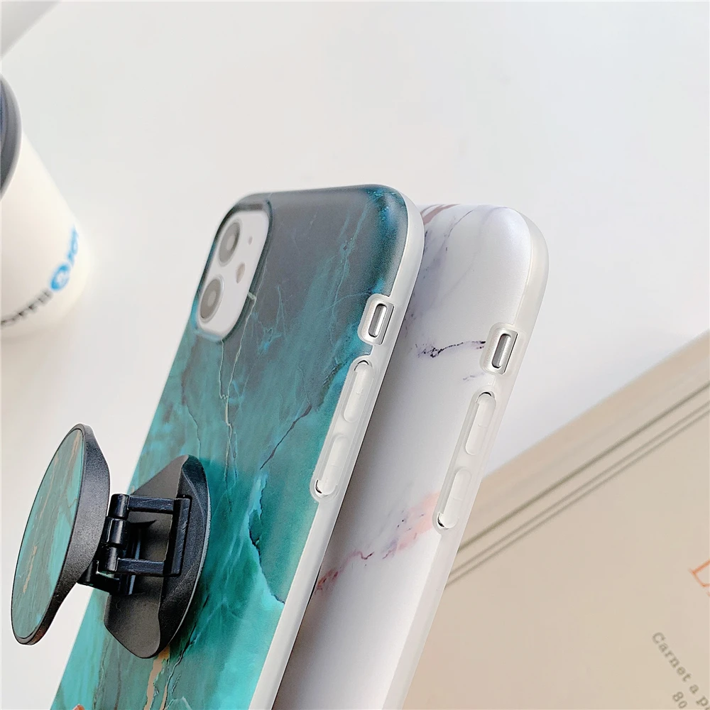 

Silicon Marble Case For Samsung Galaxy S20 Ultra S8 S9 S10 S20 Plus S10E Note 8 9 10 Plus Soft TPU Phone Case With Holder Stand