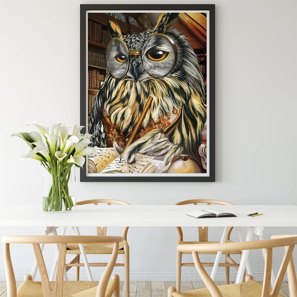 AZQSD 5D DIY Daimond Painting Cartoon Full Set Diamond Mosaic Owl Picture Of Rhinestones Full Square Drill Children Room Decor