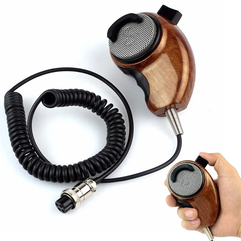 Портативный динамик/микрофон шумоподавляющий микрофон для Cobra Uniden CB-Radio деревянный зернистый микро-телефон в автомобиле или в другом помещении на открытом воздухе