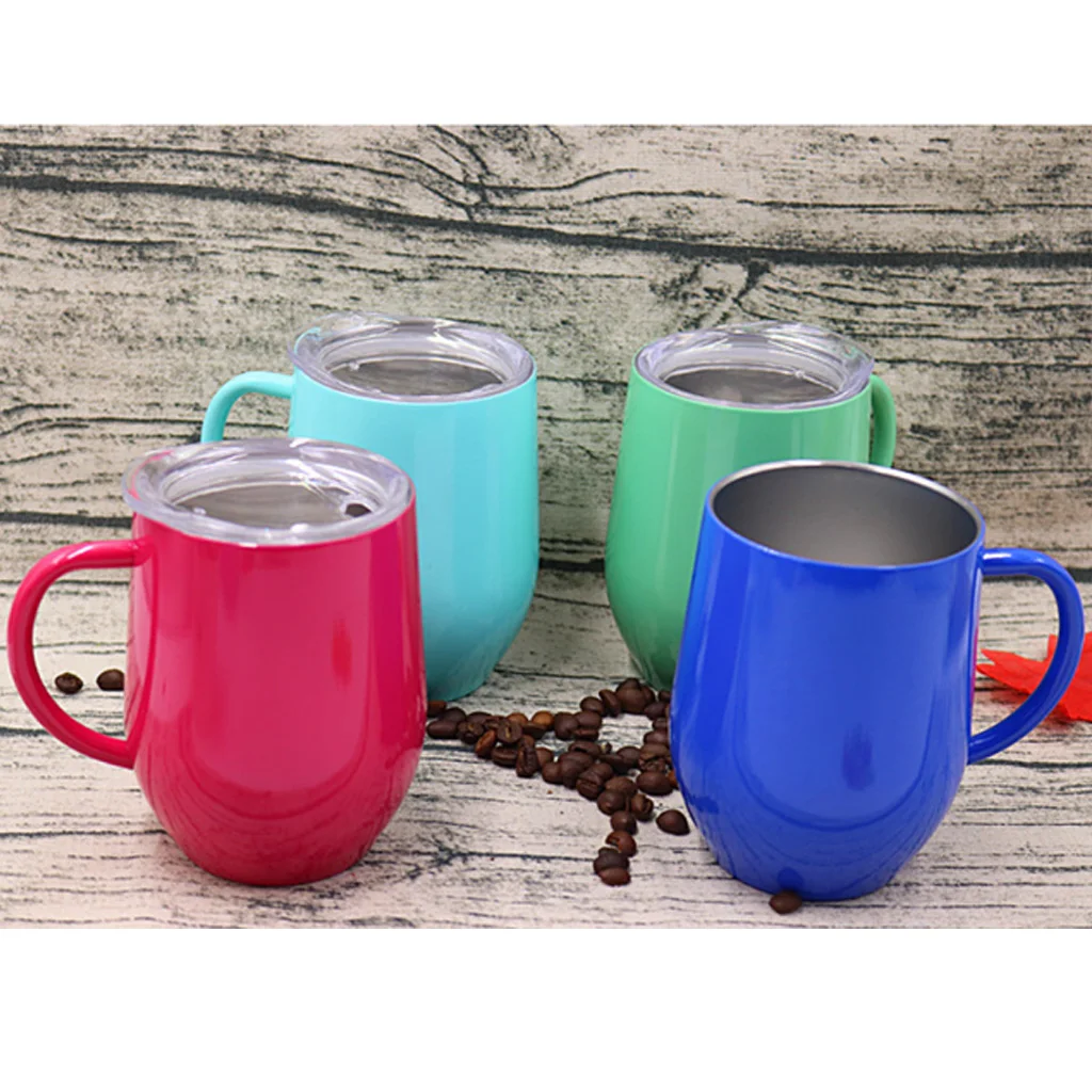 12 унций Изолированная кружка с ручками кофейные чашки из нержавеющей стали