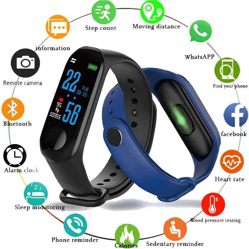 Смарт часы M3 Pro для мужчин и женщин спортивные с монитором кровяного давления