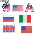 Нашивки ZOTOONE в виде Государственного флага для футболки, вышивка, нашивка с надписью полос, одежда для Аппликации Наклейки для одежды значков G