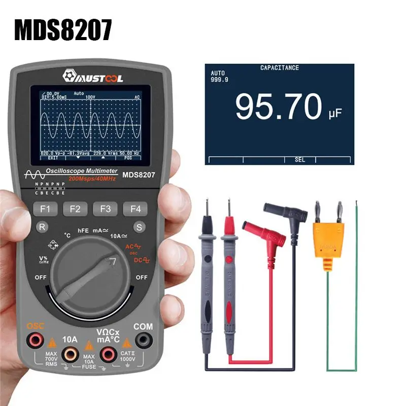 Цифровой Интеллектуальный Ручной осциллограф MUSTOOL MT8206 MDS8207 MT8205 MT99 MT109 2 в 1