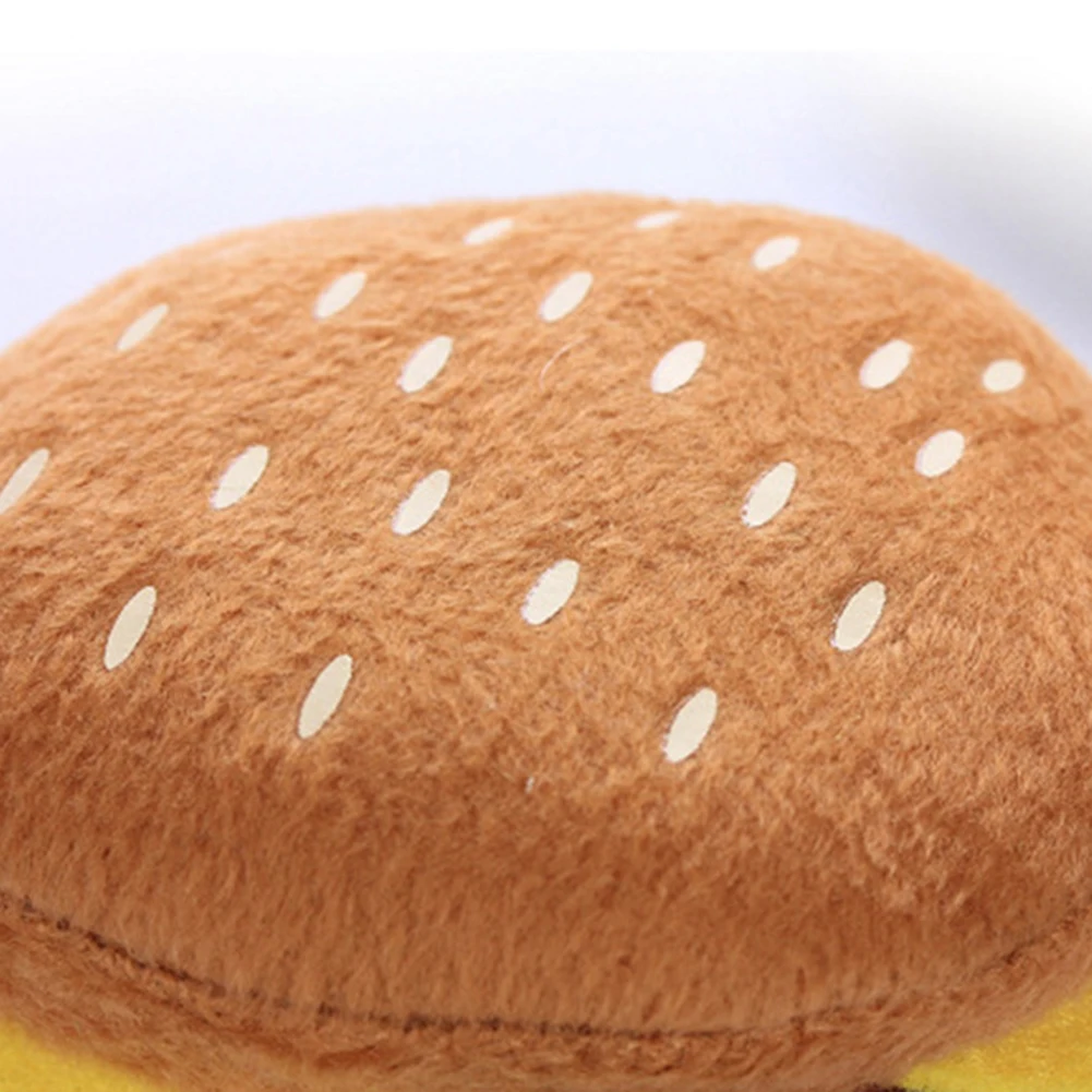 

Pet Dogs Puppy Plush Fries Hamburger Ice Cream Teeth Chewing Squeaky Sound Toy for decompression and relieve boredom