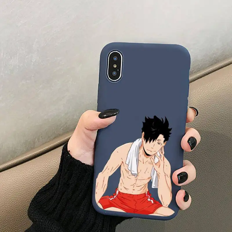 

Kuroo Tetsurou Kozume Kenma Phone Case for iPhone 12 mini 11 Pro XS MAX X XR 7 8 6 Plus Candy Color blue Soft Silicone Cover