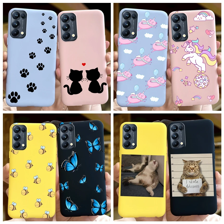 Мультяшный милый чехол для OPPO Reno 5 Чехол Reno5 Pro Lite чехол s для OPPO Reno5 F Reno5Z Reno5K 5G Мягкий силиконовый чехол-бампер для телефона