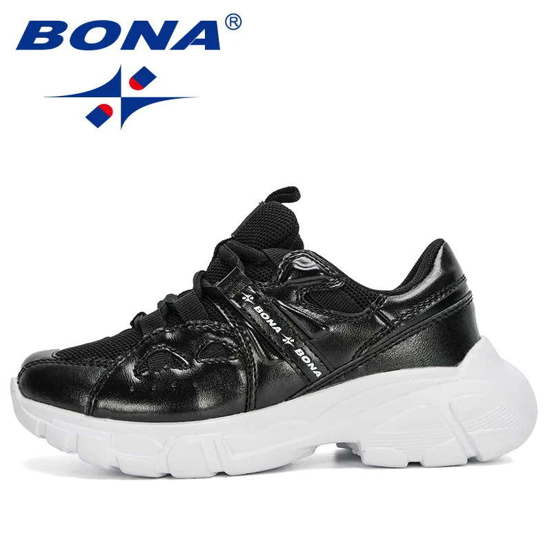 BONA 2020 новые дизайнерские популярные детские кроссовки повседневные беговые для