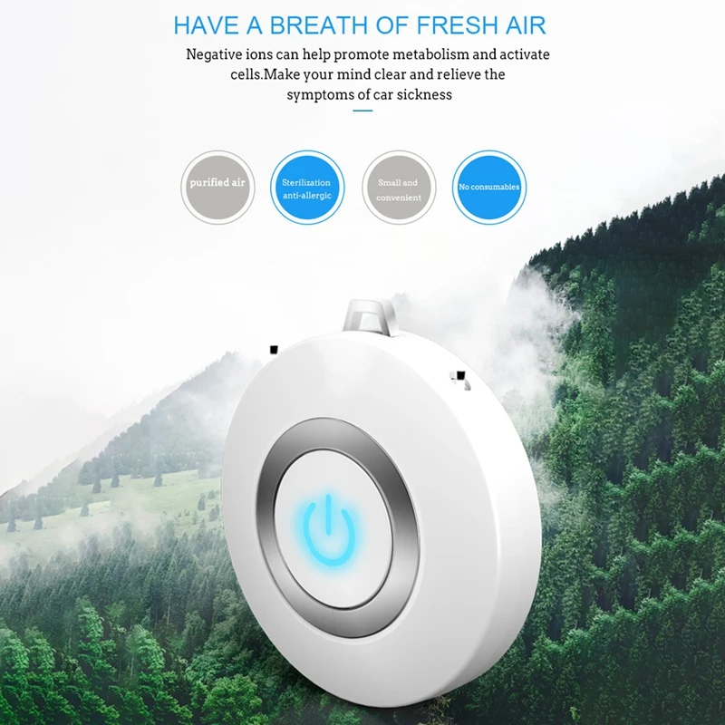 

2PCS New Wearable Air Purifier Necklace / Mini Portable Air Freshener Ion / Deodorant / Remove Smoke Dust / Low Noise
