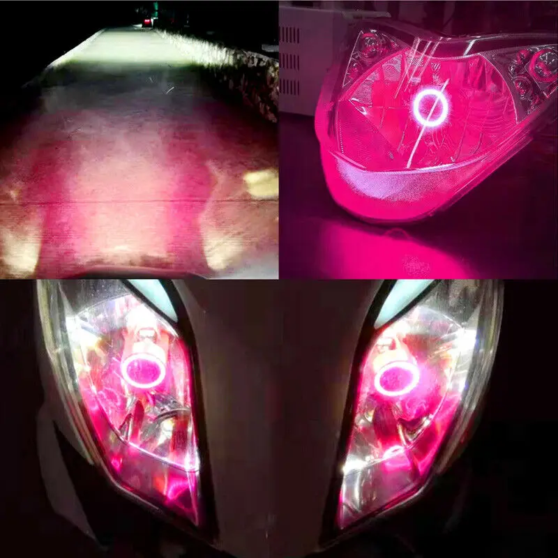 

H4 Headlight White 12-80V 1pc Motorcycle 6000K 9003 Angel Eye Headlight