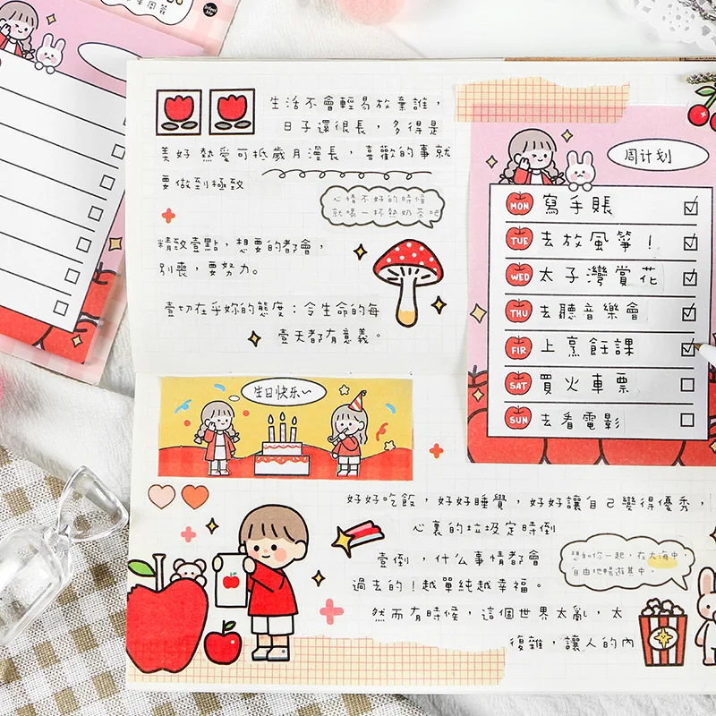 Милый кавайный планер поколения для девочек клейкая бумага заметок Канцтовары