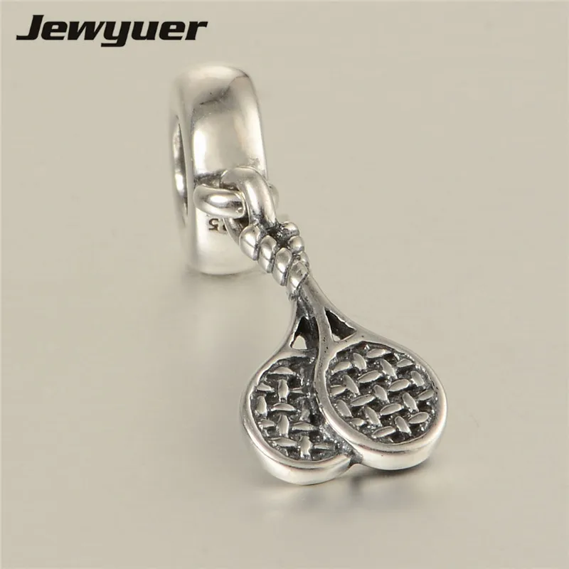 

Спортивные Подвески, теннисные ракетки, подвеска, очаровательное Серебряное украшение 100% дюйма, подходят для бусин, браслетов, ожерелий, подвесок «сделай сам», DA125