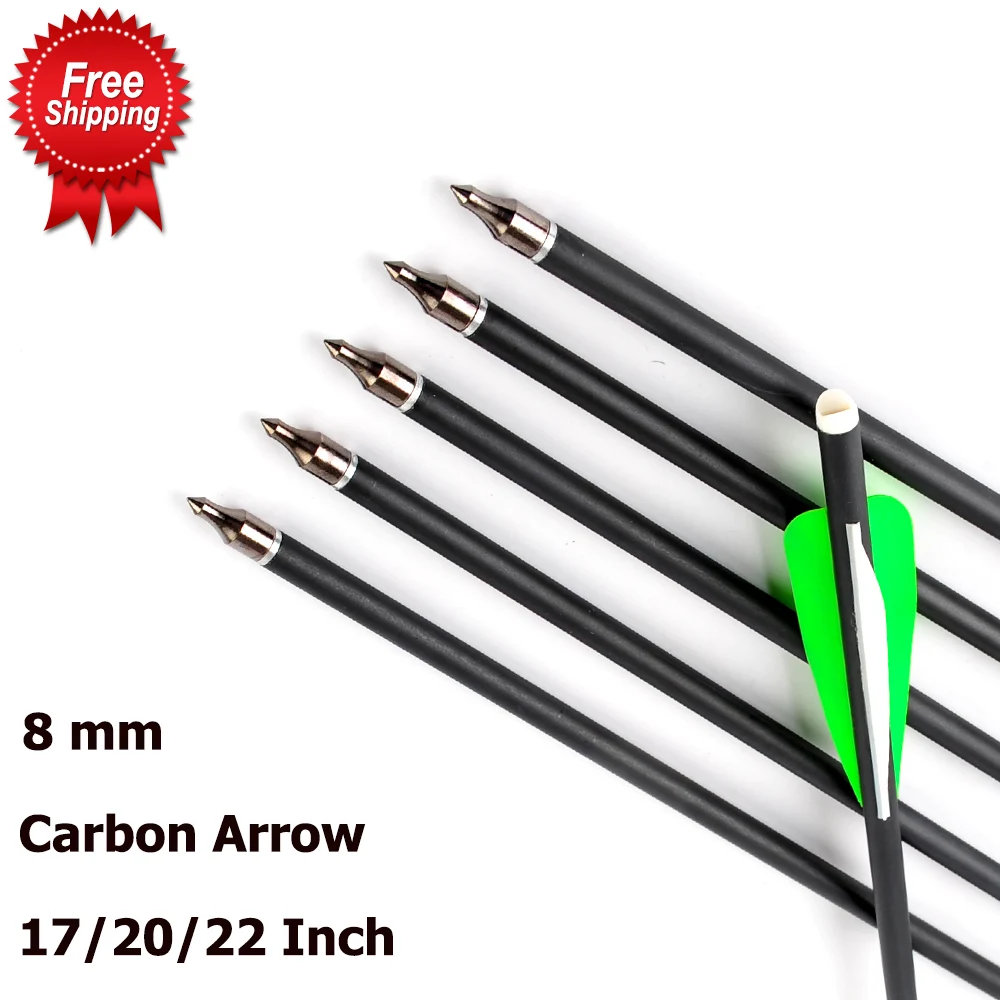 Стрелы из углеродного сплава 17/20/22 дюйма 8 мм|carbon arrow|crossbow boltsarchery hunting |