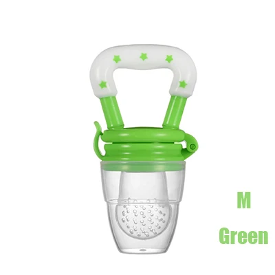 Green M Обучающая ручка для кормления бутылочка, силиконовый инструмент для кормления ребенка, соска для кормления ребенка, устройство для кормления, фруктовая свежая еда, Детская соска для кормления - Цвет: Green M