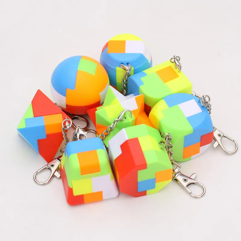 Мини брелок магический куб триэдр цилиндр скоростной головоломка Нео Куб