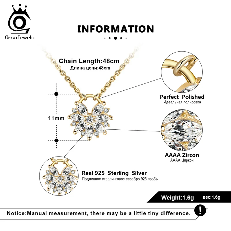 ORSA JEWELS 45 см цепочка Серебряная подвеска ожерелье из Стерлингового Серебра 925