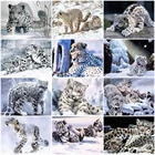 Набор для алмазной живописи HUACAN, леопардовая вышивка, мозаика, животное, снег, наклейка на стену