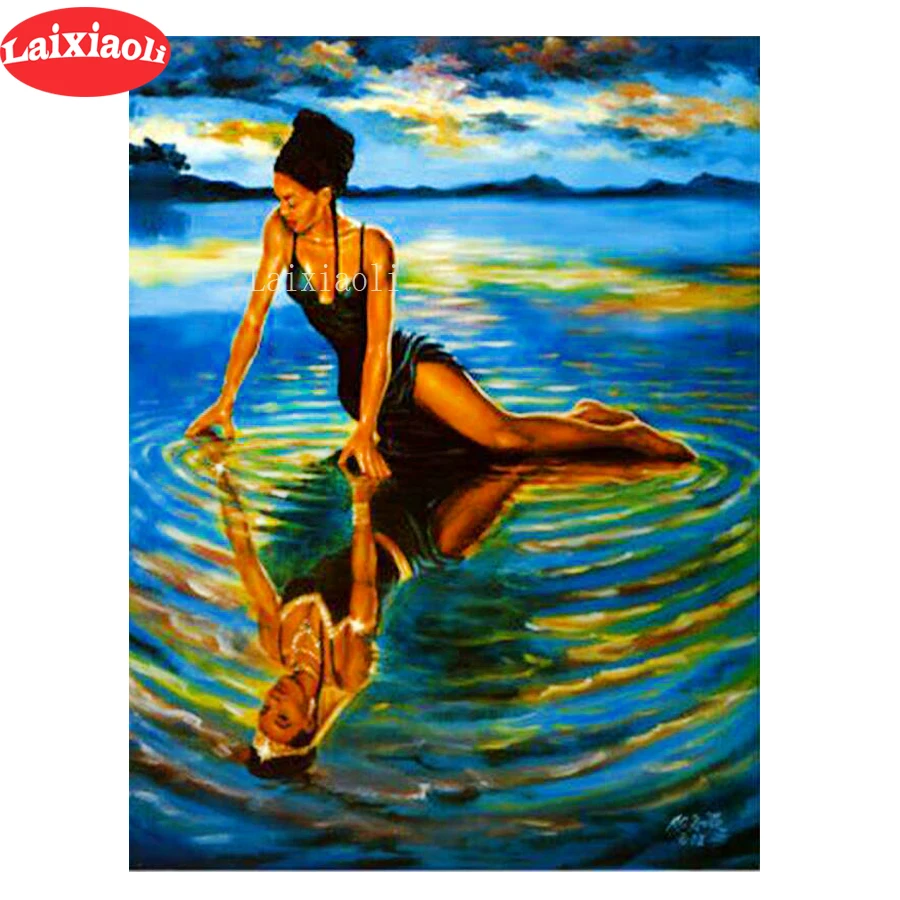 

5D алмазная картина «сделай сам», полностью квадратная круглая дрель, модная сексуальная женская отражающая вышивка крестом, 5D домашний дек...