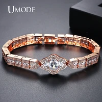 umode luxury watch shape zirconia tennis bracelets for women new femme high quality bracelets wedding jewelry party gifts ub0254