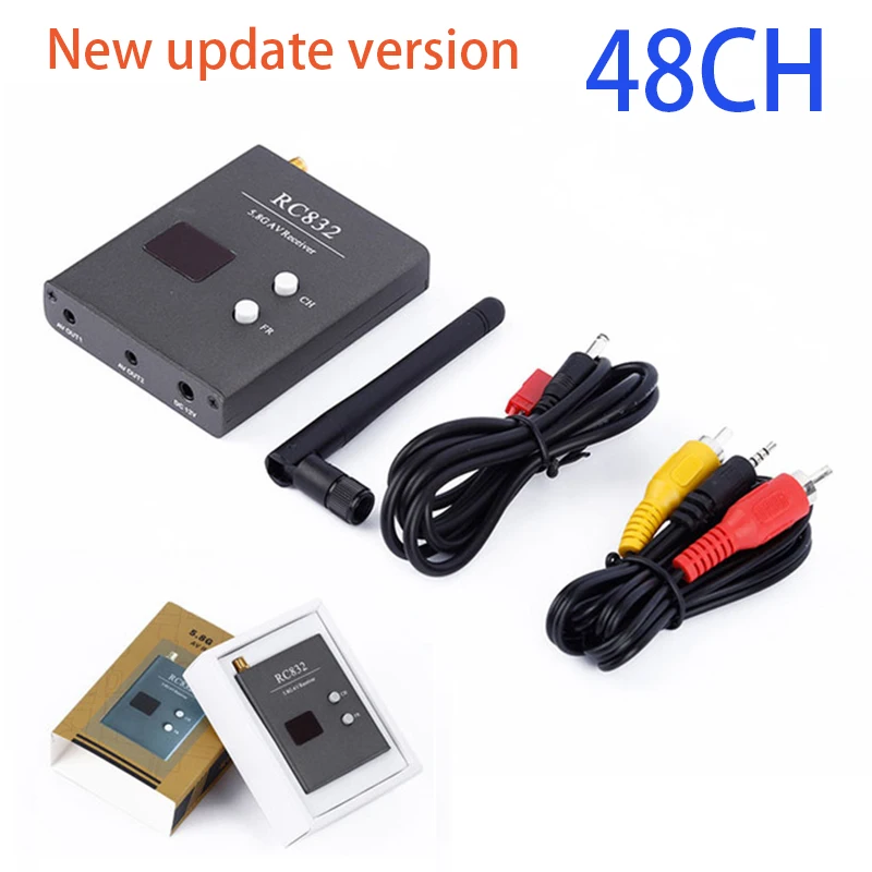 Передатчик FPV и беспроводной AV ресивер RC832 48 каналов дальность более 5 км 8 ГГц 2 Вт