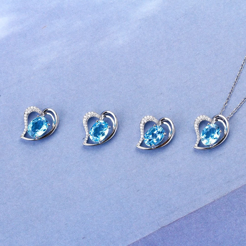 

Necklace Jewelry 925 Sterling Silver Pendant For Women's Gift White CZ Zirconia Stone Fine Jewellry For Mother's Day