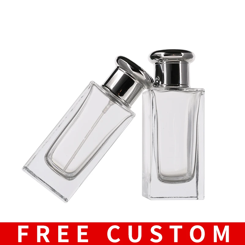 

Free Custom Logo Wholesale 50ml Portable Luxury Bayonet Seal Transparent Thick Bottom Glass Perfume Empty Bottle for Travel