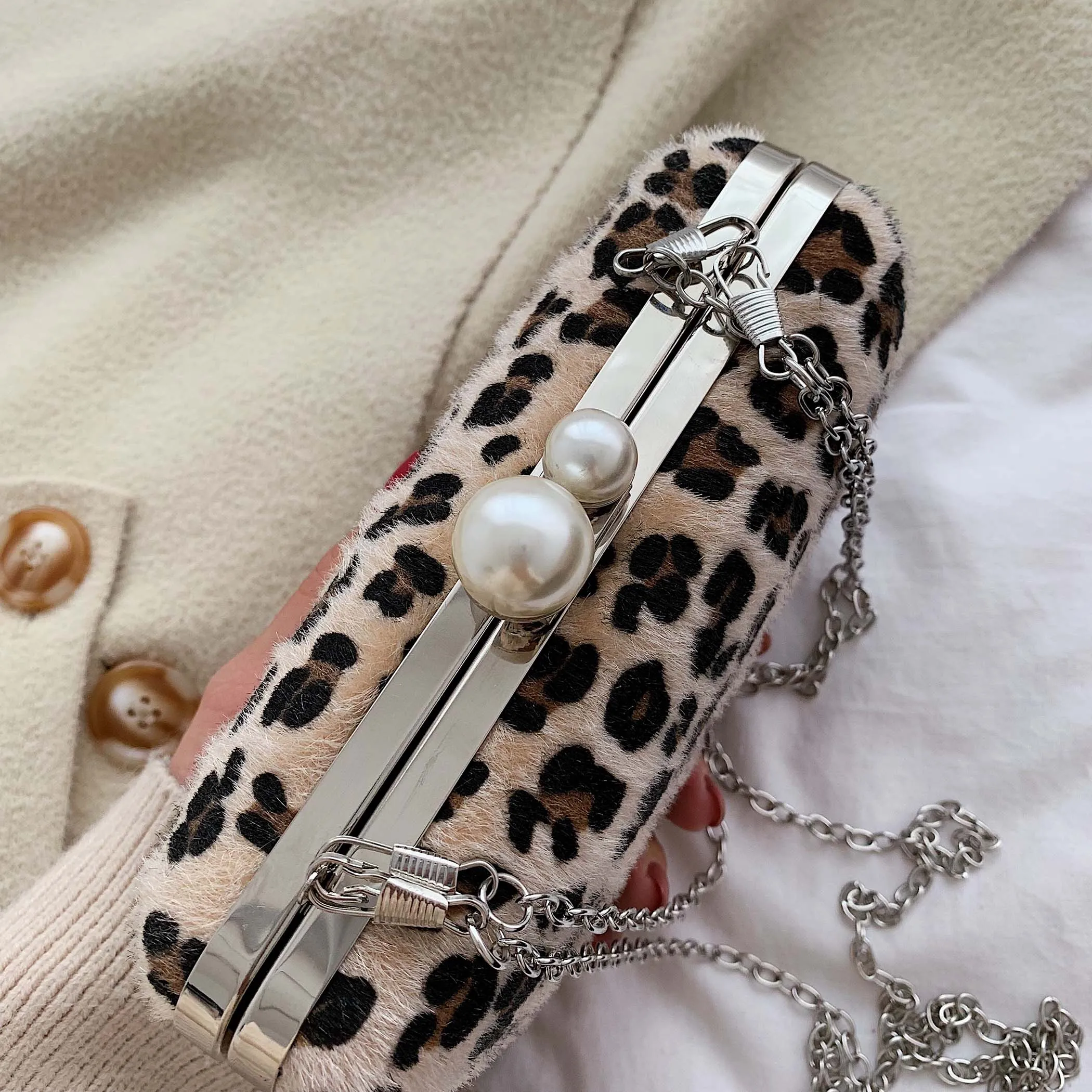 2019 зимняя обеденная сумка с леопардовым принтом Женский Банкетный Свадебный