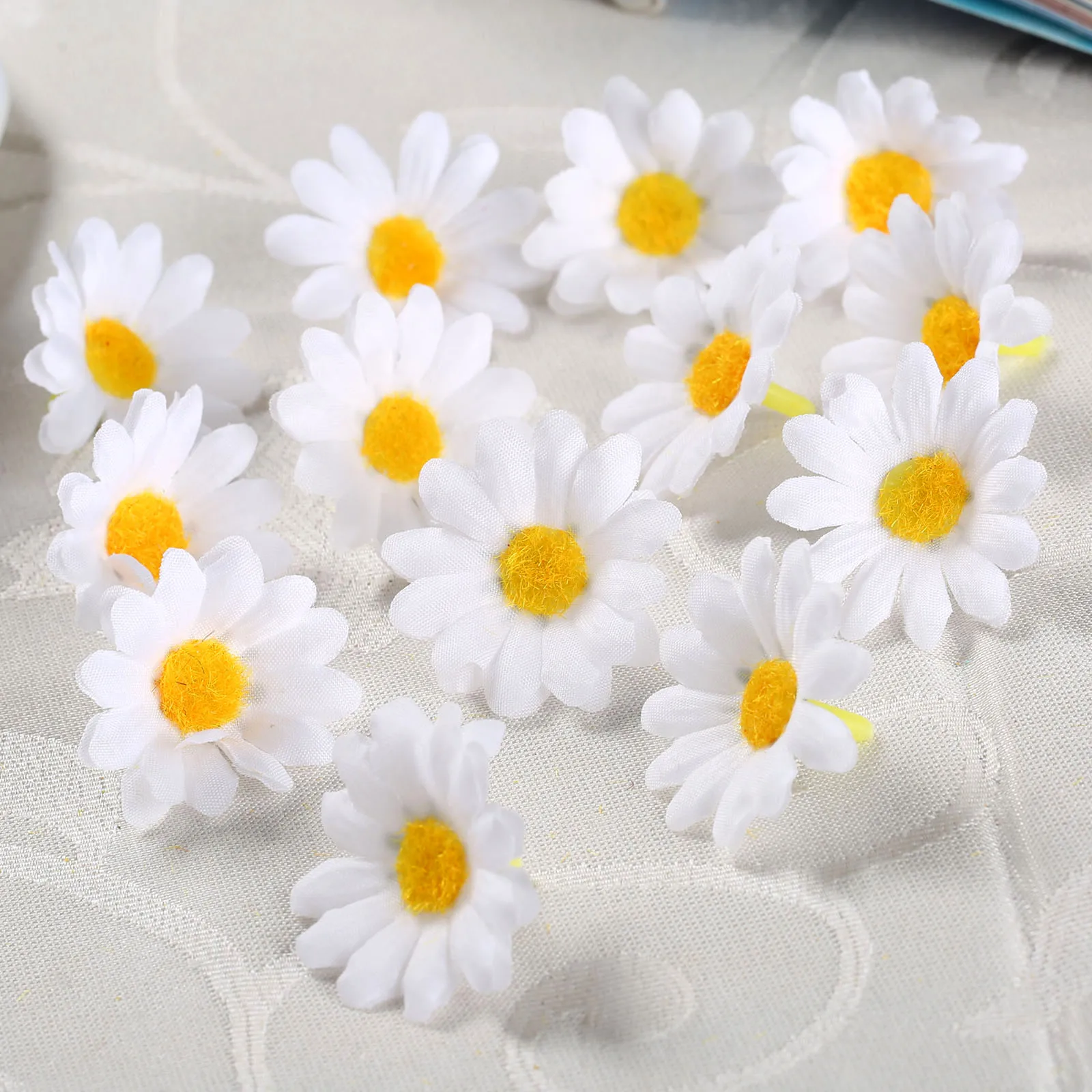 100 шт. шелковые искусственные герберы (Ромашки) цветы головки для DIY Рождество