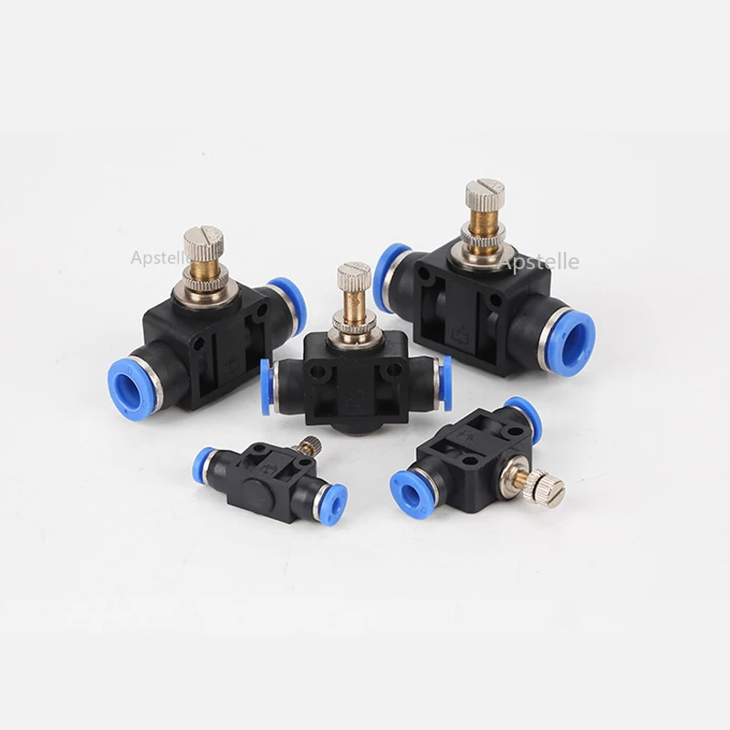 Pneumatic Airflow Regulator 4mm 6mm 8mm 10mm 12mm OD Hose Tube Gas Flow Adjust Valve Connector Fitting Air Speed Control Crane |