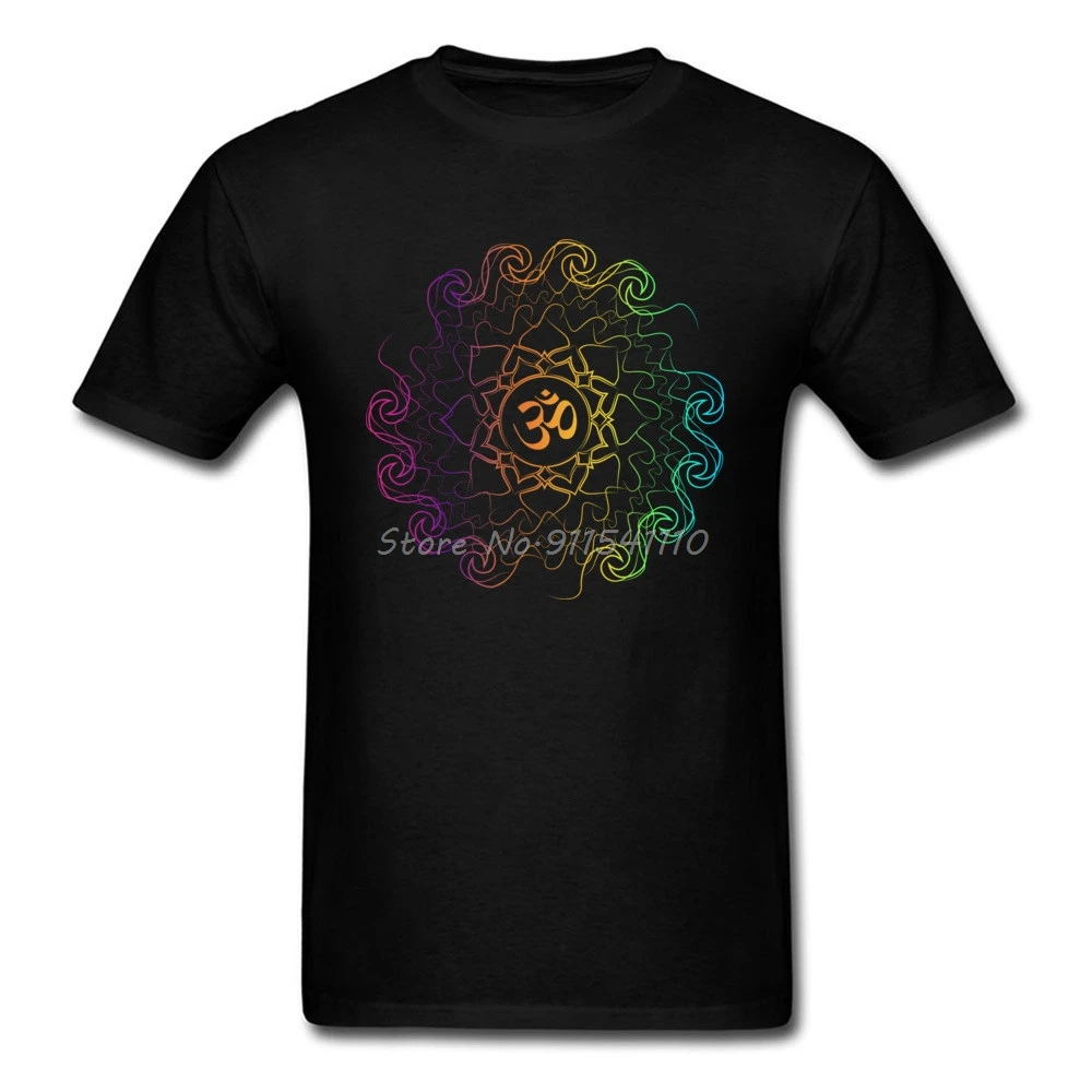 

Special Custom Men T-shirts Colored Om Energy Mandala Art T Shirt Geometric Muay Thai Clothing Adult Plus Size Black Tshirt Tops