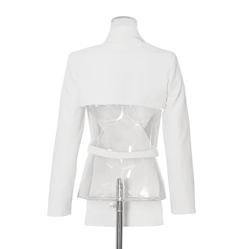 

2021 European and American new style suit women's casual fashion long and short sexy waist jacket