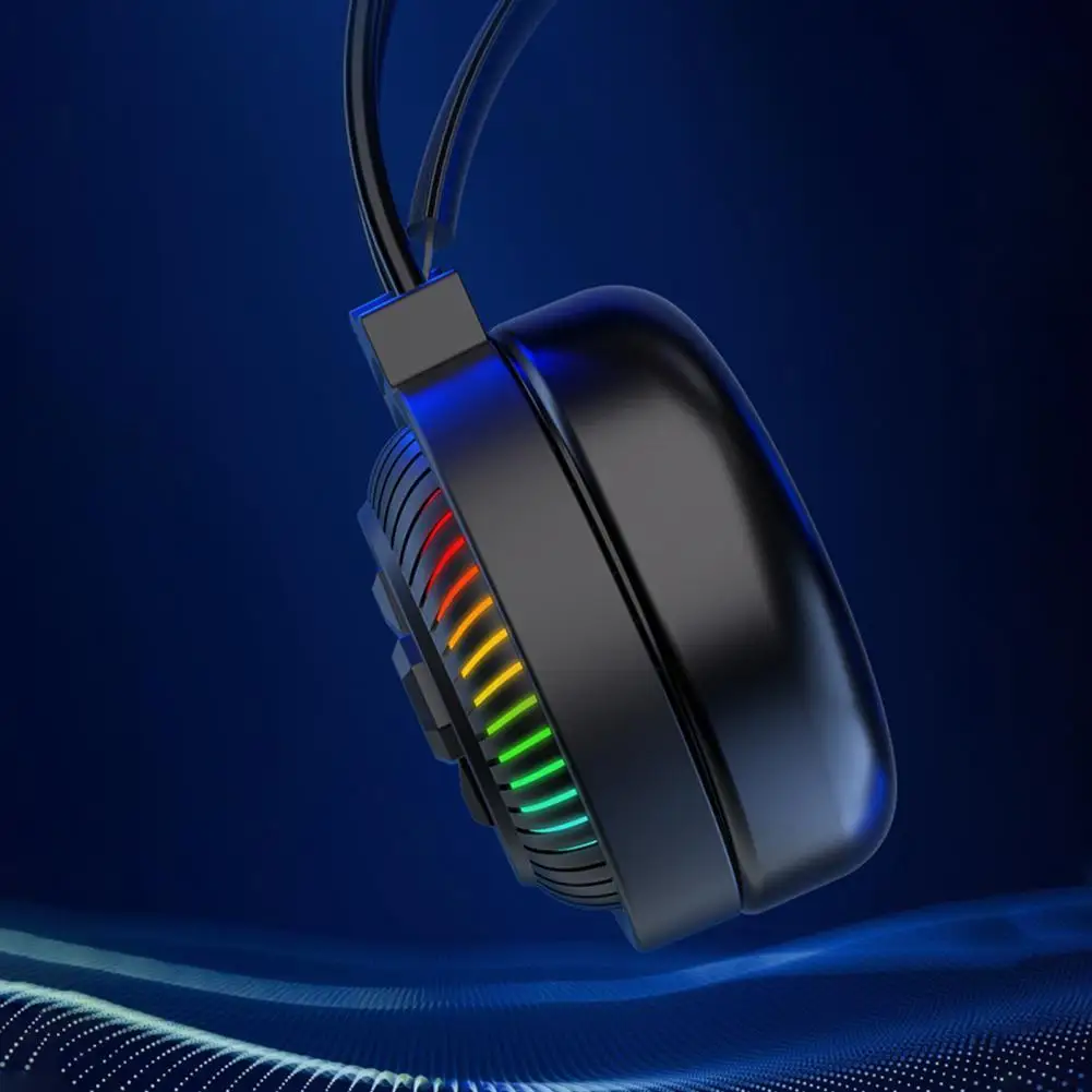 

Проводная стереогарнитура со светодиодной подсветкой, 3,5 мм, USB, портативные проводные наушники, светящиеся для компьютера