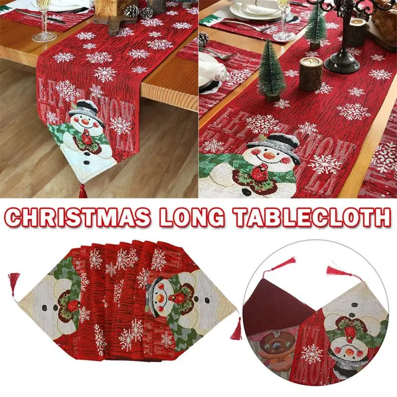 

Christmas Table Runner Fashion Fabric Christmas Table Desktop Decorative Tablecloth Christmas Ornament New Year's Gift