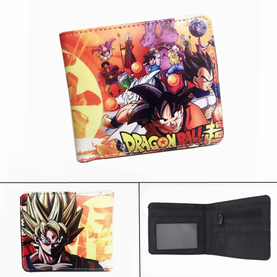 Аниме Dragon Ball Z кошелек Супер Saiyan Goku Vegetto для мальчиков и девочек карман на молнии для монет PU короткий держатель для карт