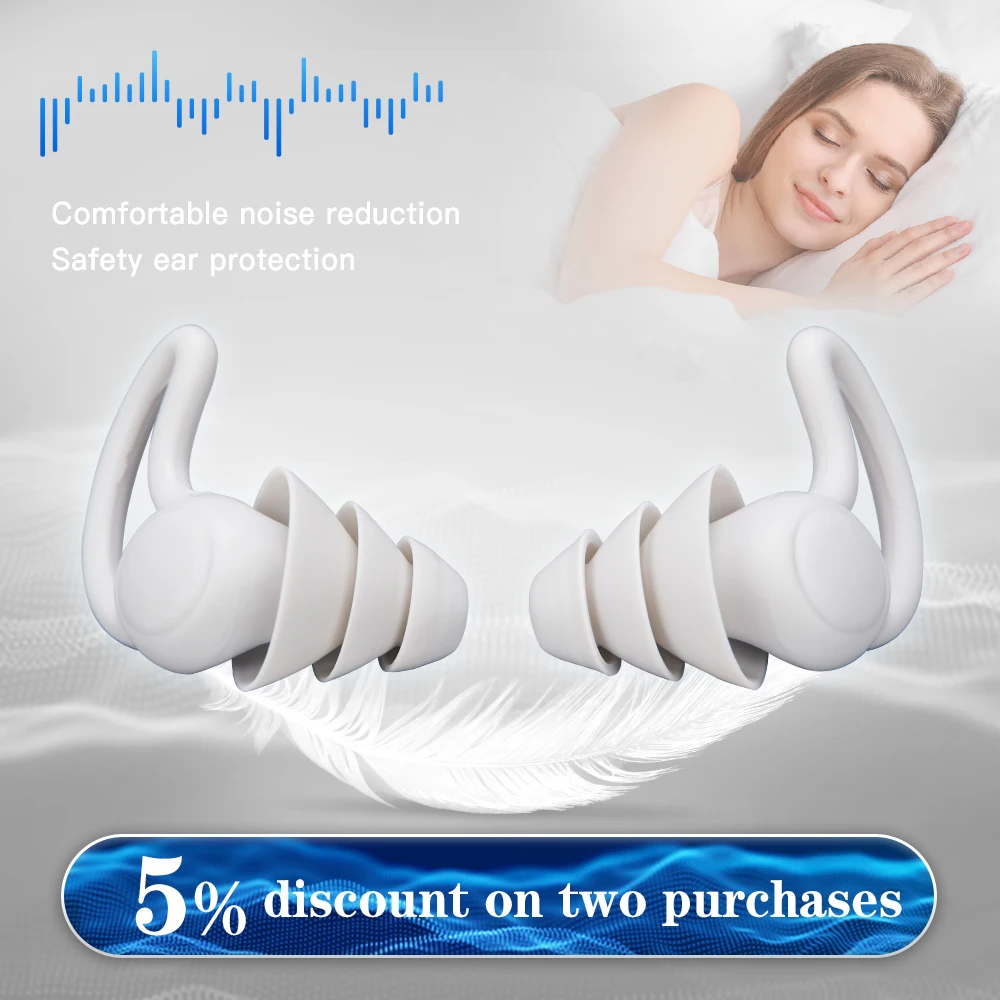 

Noise Cancelling Comfort Sleeping Earplugs Noise Reduction Sleep Soft Ear Plugs Ear-Protection Shielding Work Travel Music Noise