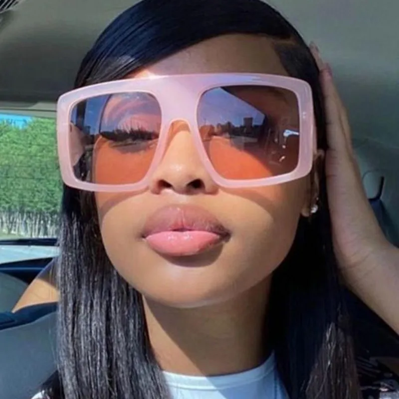 

2021 Newest Design Big Frame Oversized Sunglasses Women Luxury Brand Large Flat Top Sun Glasses Trendy Square Gradient Shades