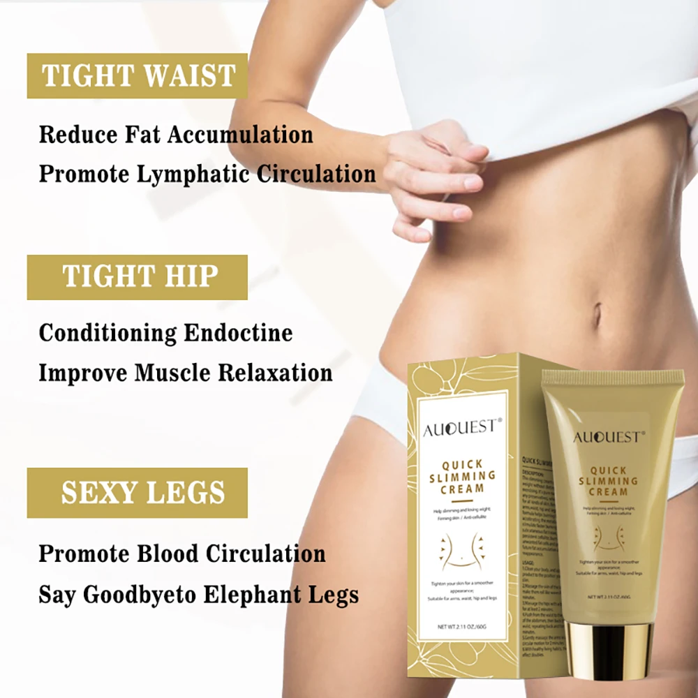 

Auquest 60g Quick Slimming Fat Burning Body Cream Anti-cellulite Weight Loss Gel Full Body Massage Lotion Lose Weight Hot
