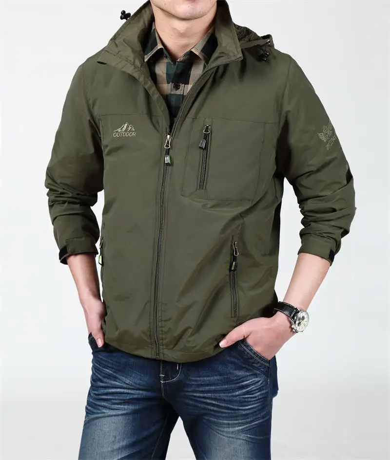 7866 Army green Куртка-бомбер, мягкая оболочка, Мужская армейская куртка, дышащий ветрозащитный плащ, много карманов, водонепроницаемая куртка, ветровка, мужская куртка, M-4XL - Цвет: 7866 Army green