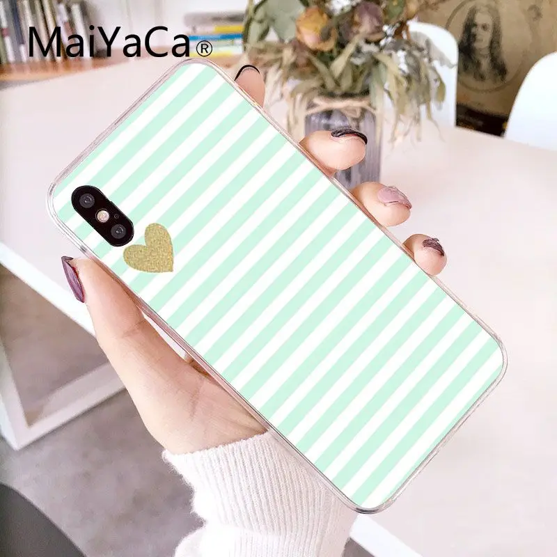 MaiYaCa простой маленький Свежий мятный зеленый DIY Роскошный чехол для iPhone X XS MAX 6 6s 7 7plus 8 8Plus 5 5S SE XR 10 - Цвет: A16