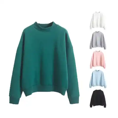 Women Autumn Winter hoodie Solid Color Long Sleeve O Neck Warm Blouse Hoodie Thick Plush Sweatshirt Cute Clothes For Women 2020